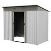 Outsunny Metal Garden Shed, Backyard Tool Storage Shed with Dual Locking Doors, 2 Air Vents and Steel Frame - 4 of 4