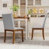 Costway Upholstered Dining Chairs Set of 2/4 with Nailhead Trim Rubber Wood Legs Padded Seat - 4 of 4