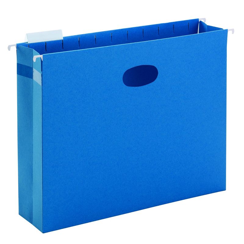 Smead Hanging File Pocket with Tab, 3" Expansion, 1/5-Cut Adjustable Tab, Letter Size, Sky Blue, 25 per Box (64270), 4 of 5