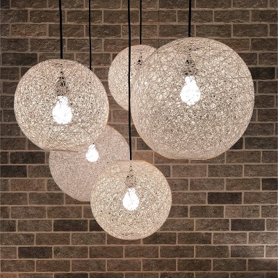 Havana 17'' Cream Rattan Sphere Ceiling Lamp