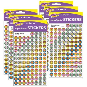 TREND Cheer Words superSpots® Stickers, 800 Per Pack, 6 Packs - 1 of 4