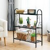 Tangkula 3-Tier Metal Plant Stand Elegant Scrollwork Pattern Flower Display Shelf - 3 of 4
