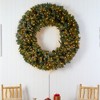 Nearly Natural 5-ft Giant Flocked Artificial Christmas Wreath with Pinecones, 400 Clear LED Lights and 760 Bendable Branches - 2 of 4