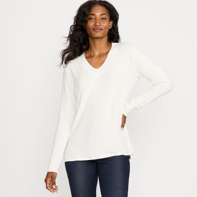 Lands' End Women's Faux Cashmere Long Sleeve Cozy Pajama Top