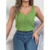 Womens Hollow Out Knitted Vest Beach Vacation Tank Top Summer Casual Sleeveless V-Neck Tanks Crop Tops - 4 of 4