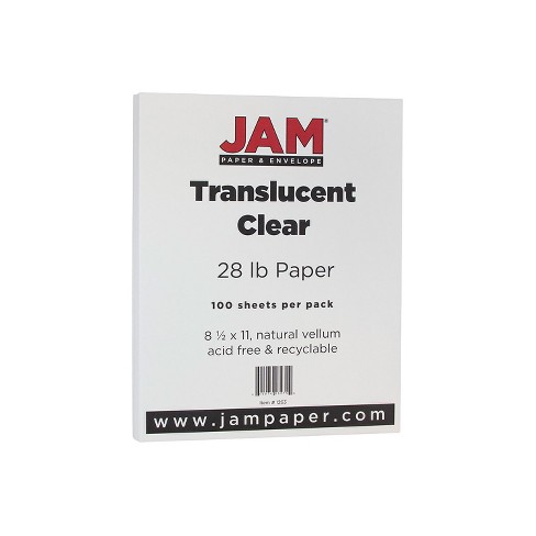 Jam Paper 8.5 X 11 Translucent Clear Vellum Paper 28 Lbs. 70