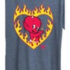 Women's - Hot Stuff - Flaming Heart Short Sleeve Graphic T-Shirt - 2 of 4