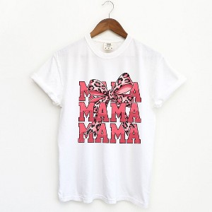 Simply Sage Market Women's Coquette Mama Leopard Short Sleeve Garment Dyed Tee - 1 of 4