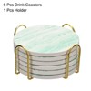 Unique Bargains Sandstone Style Cork Base Drink Coasters with Holder 6 Pcs - 3 of 3