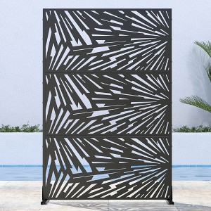 PexFix 72 in. H x 47 in. W Black Outdoor Metal Privacy Screen Garden Fence Wall Applique - 1 of 4