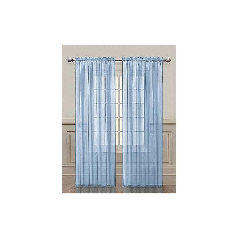 GoodGram Home 2 Pack Ultra Luxurious Semi Sheer Voile Curtains - Baby Blue, 2 of 3