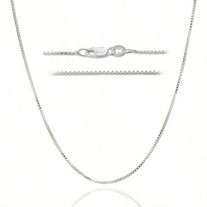 DSS 925 Necklace, 1.5mm Box Chain, Lobster Clasp, Italian , 16 - 36in for Women - 1 of 4