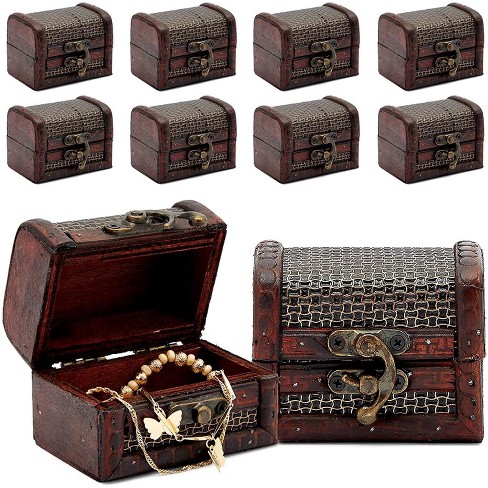 Wooden Chest Trunks Storage Boxes Plain Wood Jewellery Furniture Antiques Box 