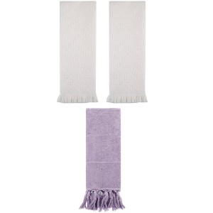 REGALWOVEN 3 Packs Cotton Soft Absorbent Boho Turkish Decorative Hand Towels - 1 of 4