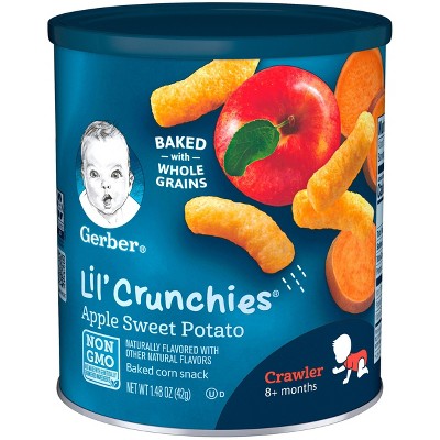 Gerber Lil' Crunchies Baked Whole Grain Corn Snack Apple and Sweet Potato - 1.48oz