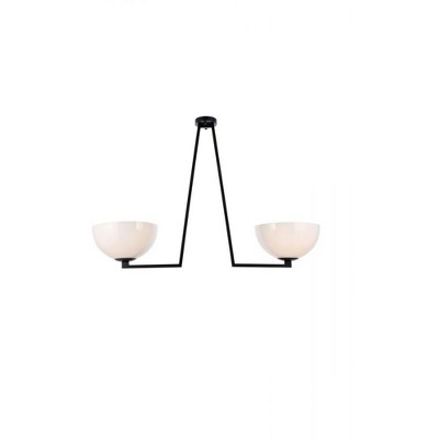 Elegant Lighting Jeanne 2 lights black and white glass flush mount