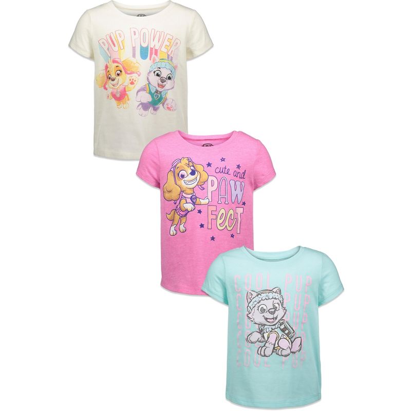 PAW Patrol Skye Everest Toddler Girls 3 Pack Graphic T-Shirt White/Purple , 1 of 5