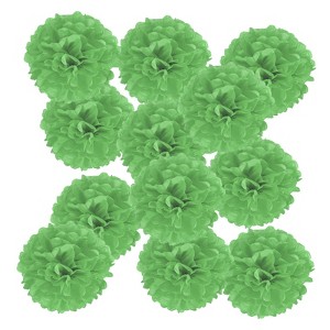 Unique Bargains Birthday Bachelorette Wedding Party Paper Pom Poms Flower Ball Kit 12 Pcs - 1 of 4
