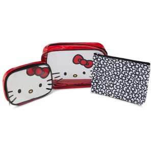 Hello Kitty 3 Piece Cosmetic Case Set - Red - 1 of 4