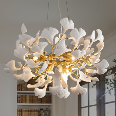 21-47”Ceramic Leaf Chandeliers