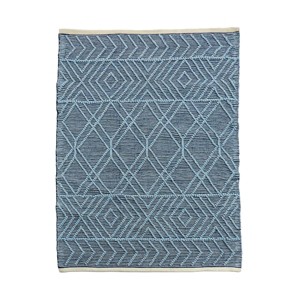 4x6 Geometric Hand Woven Indoor/Outdoor Rug Navy Blue - National Tree Company - 1 of 2