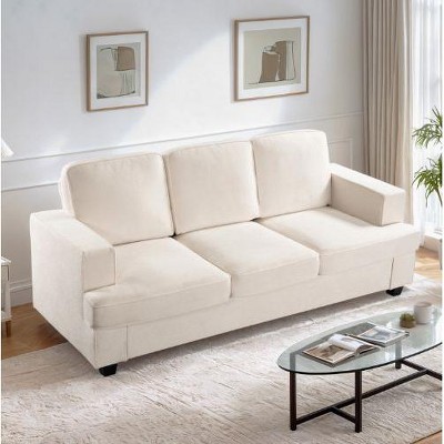 CAVINAS Modern Velvet Loveseat Sofa, Comfortable 2 Seater Couch with Deep Seating and High-Density Foam, Loose Back Cushions, Wide Arms