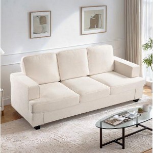 CAVINAS Modern Velvet Loveseat Sofa, Comfortable 2 Seater Couch with Deep Seating and High-Density Foam, Loose Back Cushions, Wide Arms - 1 of 4
