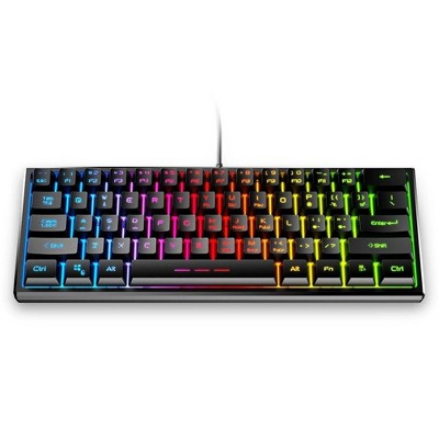 Wired gaming e-sports RGB luminous 61-key mechanical feel small keyboard notebook desktop computer portable keyboard