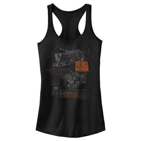 Juniors Womens Rebel Moon Imperium Space Fighter Schematics Racerback Tank Top - image 1 of 4