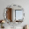 KWPZQEB 31.5" Round Mirror, Luxury Glass Decorative Wall Mirror with Wavy Frame, Art Decor Wall Mounted Vanity Mirror for Hallway, Entryway, Bedroom - 3 of 4
