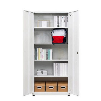 Metal Storage Cabinets with Lock Doors, Garage Storage Cabinet with Adjustable Shelves, Lockable File Cabinet for Garage Warehouse Home Office
