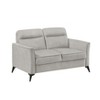 TiramisuBest Gray Microfiber Loveseat, Button Tufted Upholstery, Contoured Arms, Solid Wood Frame, Casual Living Room Sofa Couch - 3 of 4