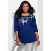 Roaman's Women's Plus Size Feather Sequin Tunic - 4 of 4
