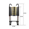 Syemin Ladders Telescoping Ladder Heavy Duty Aluminum with Non-Slip, Folding Portable Ladder with Hooks, Extension Ladder, Silver, 19.3"*3.54"*39.4" - 2 of 4