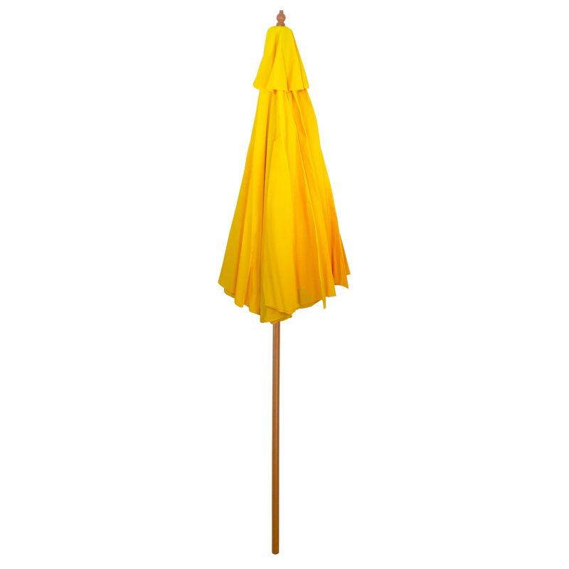 Northlight 8.5ft Outdoor Patio Market Umbrella with Wooden Pole, Yellow, 4 of 5