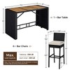 Yaheetech 7-piece Outdoor Bar Set Outdoor Bar Table and Chairs Set Black/Beige Black - 3 of 4