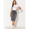 INSPIRE CHIC Women's Casual High Waist Back Slit Short Denim Skirts - 3 of 4