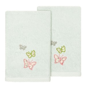 Linum Home Textiles 100% Turkish Cotton MARIPOSA Embellished Towel Set - 1 of 4