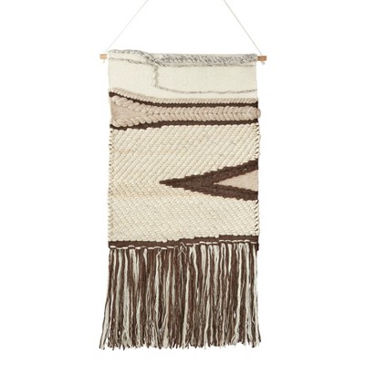 Saro Lifestyle Textured Woven Wall Hanging, 24"x48", Brown