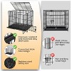 36 Inch Heavy Duty Dog Crate with 3 Doors, Escape-Proof Metal Kennel with Wheels & Removable Tray, Large Dog Cage for Medium & Large Dogs, Black - 4 of 4