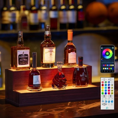 LED Lighted Liquor Bottle Display Shelf, DIY Illuminated Bottle Shelf  with App & Remote Control