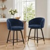 Bekrvio Swivel Counter Height Bar Stools Set of 2, 26" Modern Upholstered Barstools with Barrel Arms & Backs, Bar Stools for Kitchen Island - 2 of 4