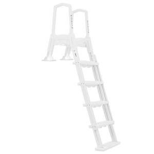 XtremepouwerUS Above Ground Swimming Pool Ladder Incline Pool Step Ladder Adjustable (48" - 52" inch) - 1 of 3