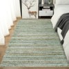 Washable Modern Living Room Bedroom Rugs with Stripped Lines, Soft Low Pile Foldable Thin Mat for Dining Room Home Office - 3 of 4