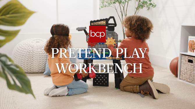 Best Choice Products Pretend Play Kid's Workbench, Child's Construction Toy Set w/ 150 Accessories, Electric Drill, 2 of 9, play video