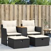 vidaXL Garden Sofa Black PE Rattan Standard Adjustable Feet - 2 of 4