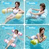 Joyfy 4 Packs Inflatable Pool Floats Hammock with Stripes Print,  PVC Water Hammock Float Lounges, 4-in-1 Multi-Purpose Pool Floaties for Adults - 2 of 4