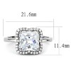Slickblue Women's High Polished Stainless Steel Ring with Clear CZ, Halo Engagement Style, Sizes 5-10 - 2 of 4