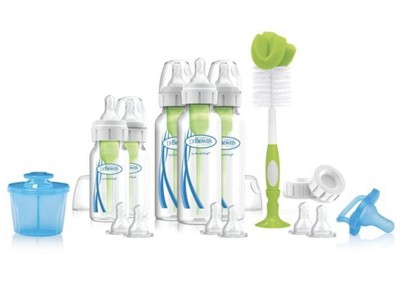  Dr. Brown's Anti-Colic Options+ Newborn Essentials Gift Set  with 4oz and 8oz Baby Bottles, Baby Bottle Brush and HappyPaci : Baby