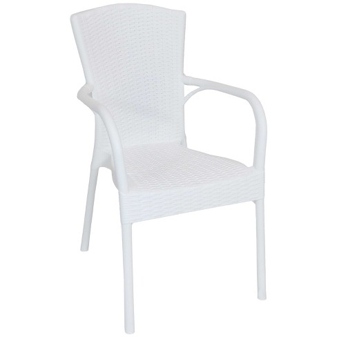 Segesta Plastic Patio Dining Armchair White Sunnydaze Decor Target